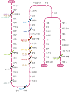 도유지하철 삼전선 노선도.png