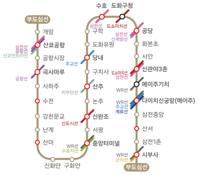 파일:도유지하철 부도심선 노선도.png
