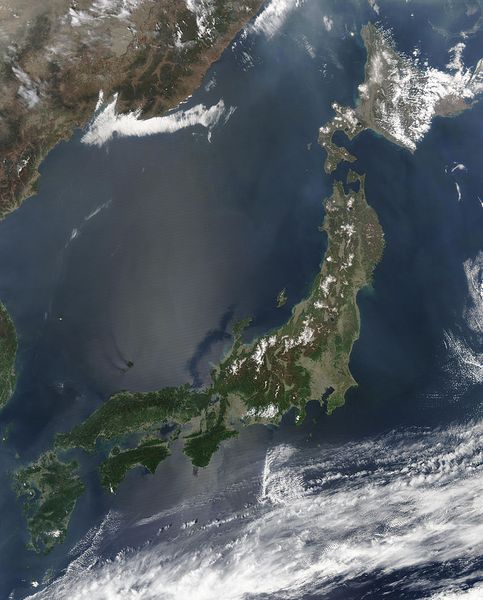 파일:(인공위성 지도) 일본 열도 구성 사도(四島).jpg