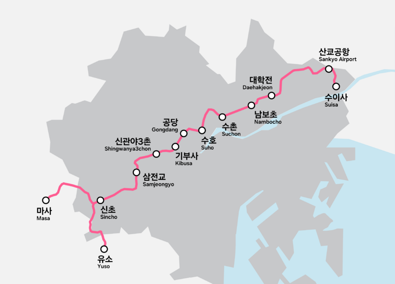 파일:도유지하철 삼전선 지도형 노선도.png